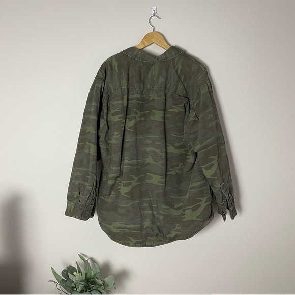 [Outdoor Life] Men's Camo Print Button Down Thrashed Sherpa Lined Barn Jacket - Picture 6 of 7